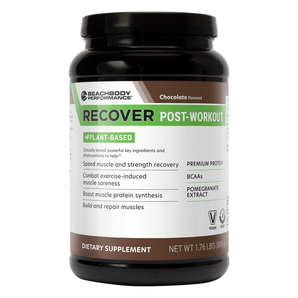 BODi Recover chocolate protein tub ready for post-workout fueling and rebuilding.