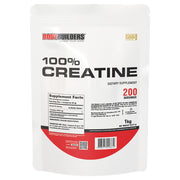 BODY BUILDERS Creatine powder jar showing unflavored formula for easy mixing.