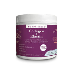 Body Kitchen bottle pour showing collagen-elastin for a simple daily hydration ritual.