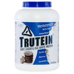 Body Nutrition Trutein bottle front, Chocolate Peanut Butter flavor, ideal for post-workout protein.