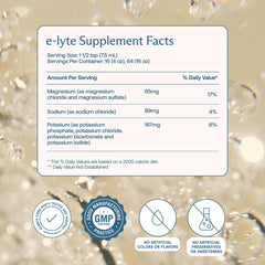 BodyBio e-Lyte label closeup showing clean ingredients.