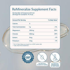 BodyBio ReMineralize poured into a glass for hydration.