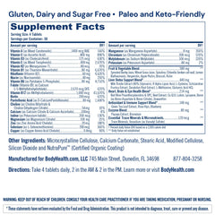 BodyHealth Multi Complete bottle pour showing easy-to-take capsules