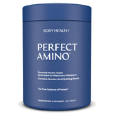 BodyHealth PerfectAmino bottle front view highlighting essential amino acids.
