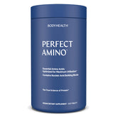 BodyHealth PerfectAmino bottle front view showing vegan amino acids for recovery
