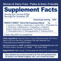 BodyHealth PerfectAmino chocolate scoop in water for fast energy and hydration.
