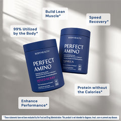 BodyHealth PerfectAmino powder serving scoop for convenient pre or post workout use