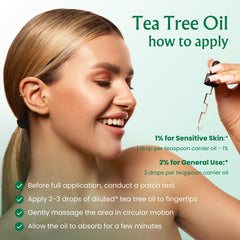 BodyJ4You Tea Tree Oil dropper enables precise skin and nail applications.
