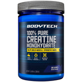 BODYTECH creatine powder bottle ready for workouts, boosts strength and power