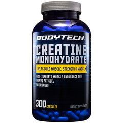 BodyTech Creatine Monohydrate Capsules bottle front for muscle strength support