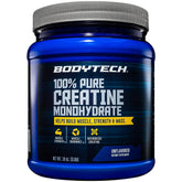 BODYTECH Creatine Monohydrate powder bottle highlights purity for muscle support in daily use