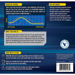BODYTECH Whey Tech Pro 24 scoop beside powder for fast protein mix.