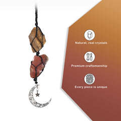 BOHO GARDEN crescent moon and star crystals elevate car decor aesthetics