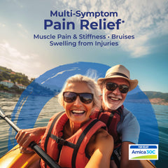 Boiron Arnica Montana 30C pellets in a dispensing tube for on-the-go use.