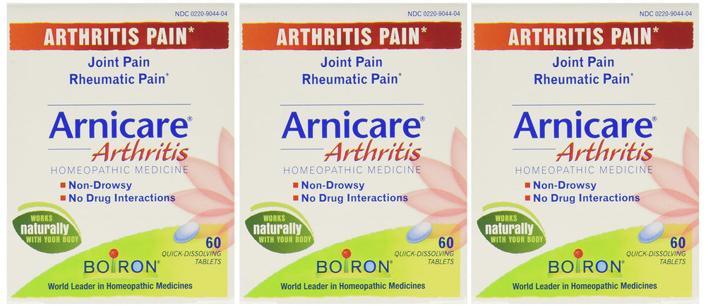 Boiron Arnicare Arthritis 60-tab bottle to support temporary joint discomfort