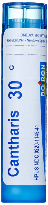 Boiron Cantharis 30C pellets in blister pack for blister discomfort
