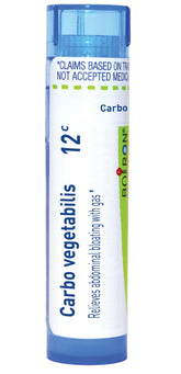 Boiron Carbo Vegetabilis 80-pellet tube for quick on-the-go relief.