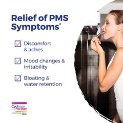 Cyclease meltaway tablets by Boiron dissolving on the tongue for discreet use.