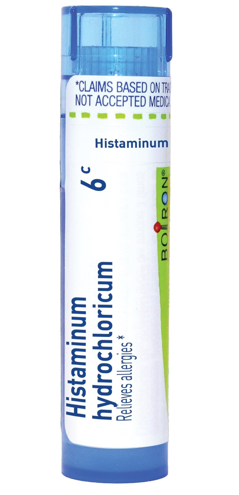 Boiron Histaminum Hydrochloricum 6C bottle label for targeted allergy relief.