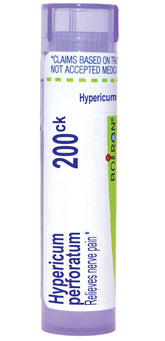 Boiron Hypericum Perforatum 200CK bottle for convenient nerve pain support on the go