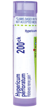Boiron Hypericum Perforatum 200CK bottle for convenient nerve pain support on the go