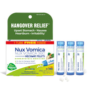 Boiron Nux Vomica 30C hangover relief bottle with quick-dissolving pellets