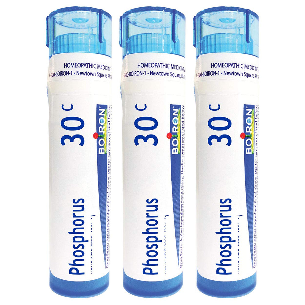 Boiron Phosphorus 30C pack of tubes for convenient, on-the-go dosing.
