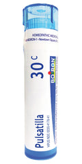 Boiron Pulsatilla 30C pack shot showing quick-dissolving pellets for fast cold support