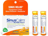 Boiron SinusCalm pellets in a tube for portable nasal relief on the go.