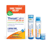 Boiron ThroatCalm On the Go pellets dissolving for quick throat relief