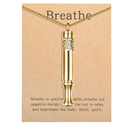 Bolagtier Anxiety Relief Pendant in gold with diffuser pad for calming breathing
