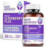 Bold Botanica Elderberry Plus bottle front for daily immune support.
