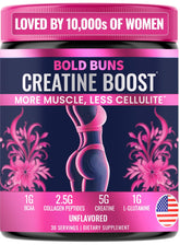 Bold Buns Creatine for Women powder being poured for booty-focused workouts