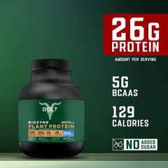Bolt Nutrition Biozyme Plant Protein pour shows quick-mix shake readiness after workouts
