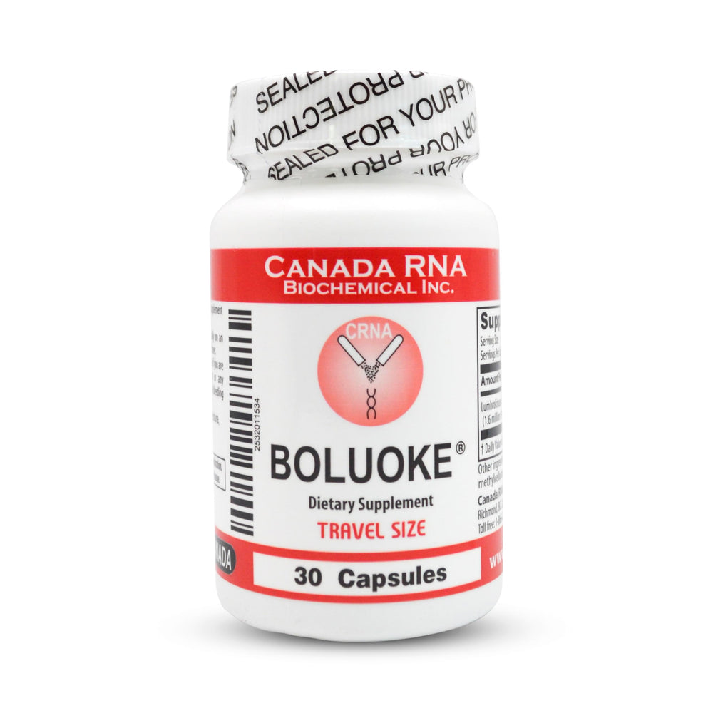 Boluoke Canada RNA lumbrokinase bottle showing circulatory support potential