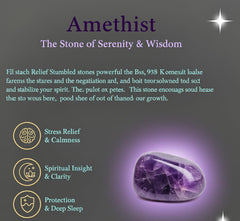 Bombay Crystals Export amethyst tumbled stone pocket-size for on-the-go positivity rituals.