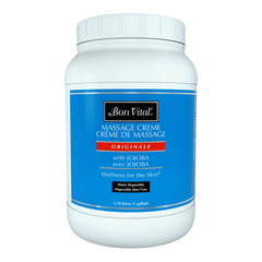 Bon Vital' Original Massage Creme back massage for soothing tired muscles and improved circulation.