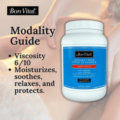 Bon Vital' Original Massage Creme hydrates dry skin while restoring softness and moisture.