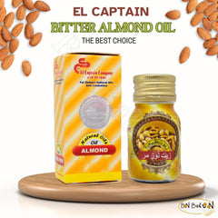 Elcaptain almond oil dropper for precise application on skin.