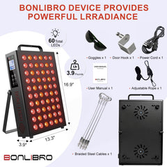 BONLIBRO red light panel wall-mount kit attached