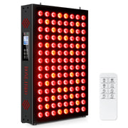 BONLIBRO red light therapy panel on the face with four wavelengths to boost skin vitality.