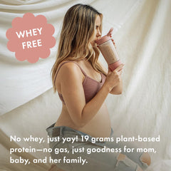 Boobie Body protein powder being poured for a post-workout or postpartum meal