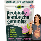BoochBod Probiotic Kombucha Gummies bottle promotes on-the-go gut health.