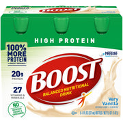 BOOST High Protein Drink Vanilla bottle offering a convenient protein boost for muscle support