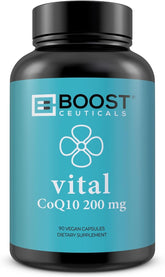 BoostCeuticals CoQ10 vegan 200mg bottle with 90 capsules for daily support