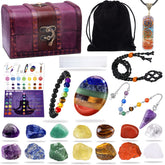BORAMDO raw chakra stones in natural hues support energy balance during meditation.
