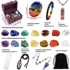 BORAMDO tumbled chakra stones with polished surfaces enhance focus during practice.