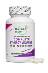 Bordin Health Vitamin D3 K2 Calcium bottle highlights bone support and immune wellness