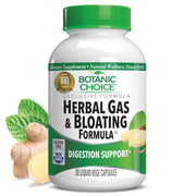 Botanic Choice Herbal Gas & Bloating Formula bottle promotes digestive comfort.