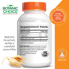 Botanic Choice oat fiber tablets close-up showing tablet details